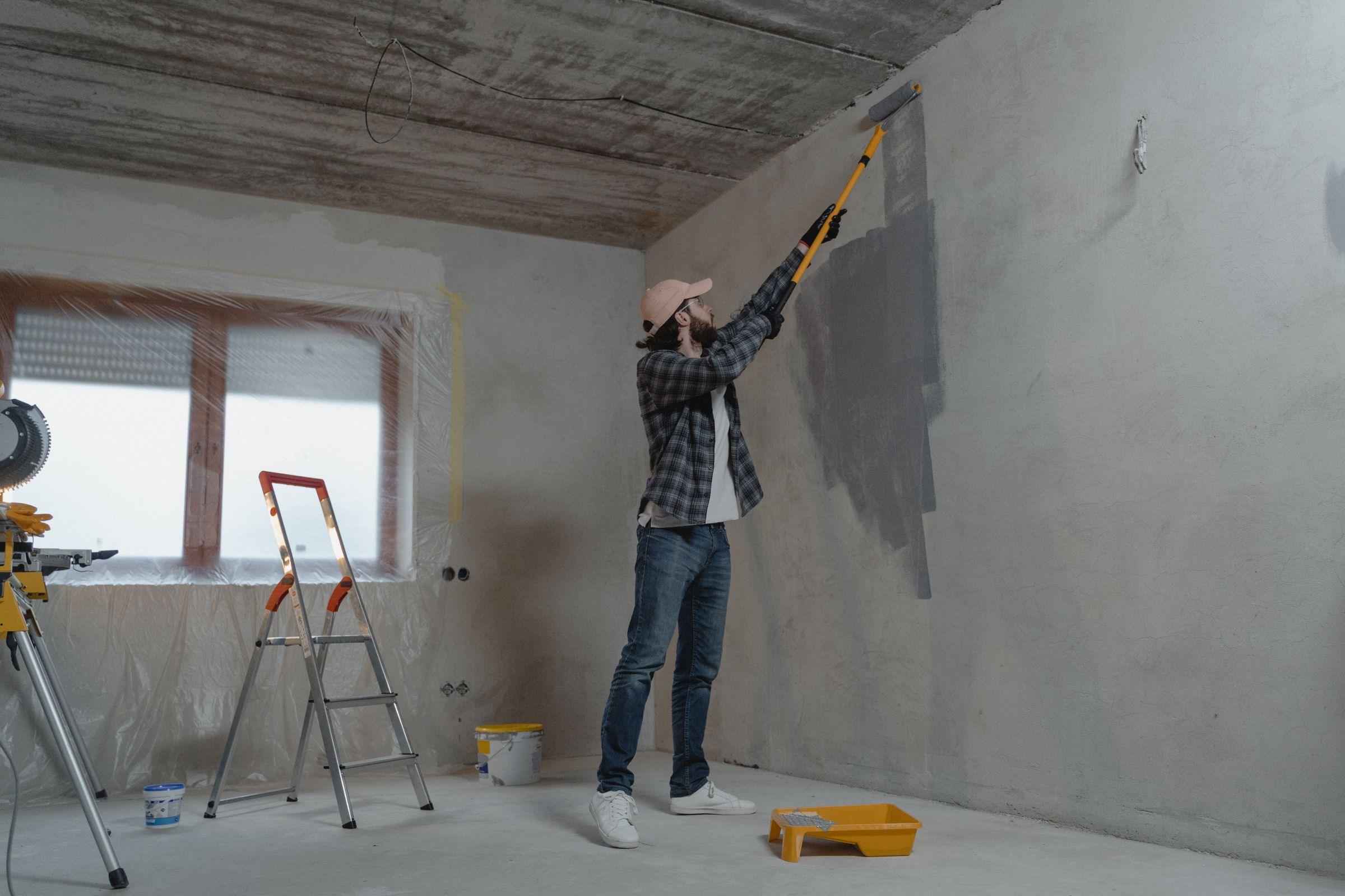 Before — open structure during a renovation
