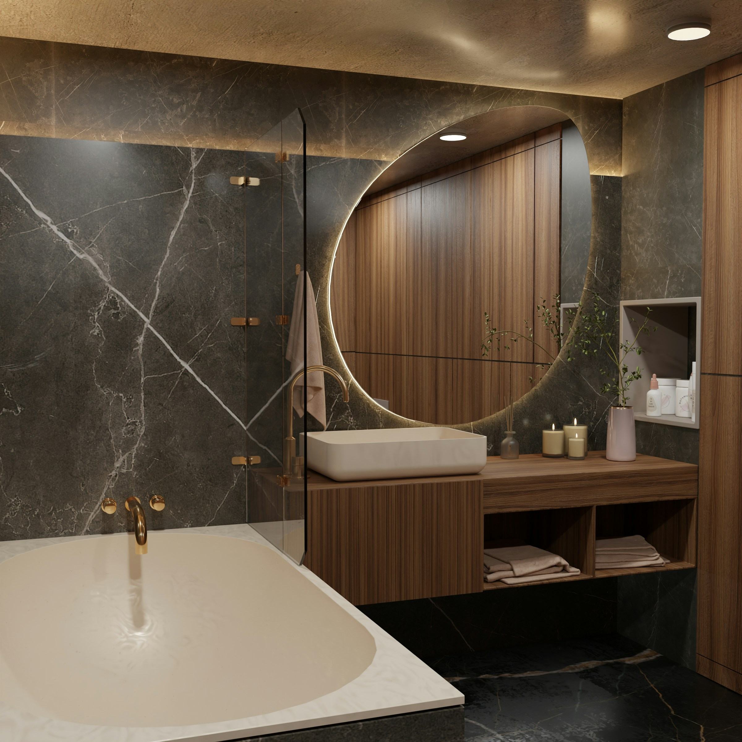 Finished bathroom and basement interiors by The Handy Guild